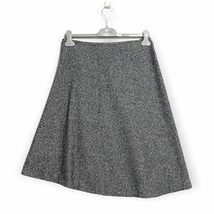 Pinko A line Asymmetric Gray /black and white Tweed Skirt, Size 8 US